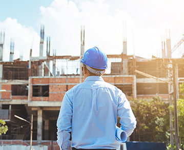 Civil engineer inspecting the construction site